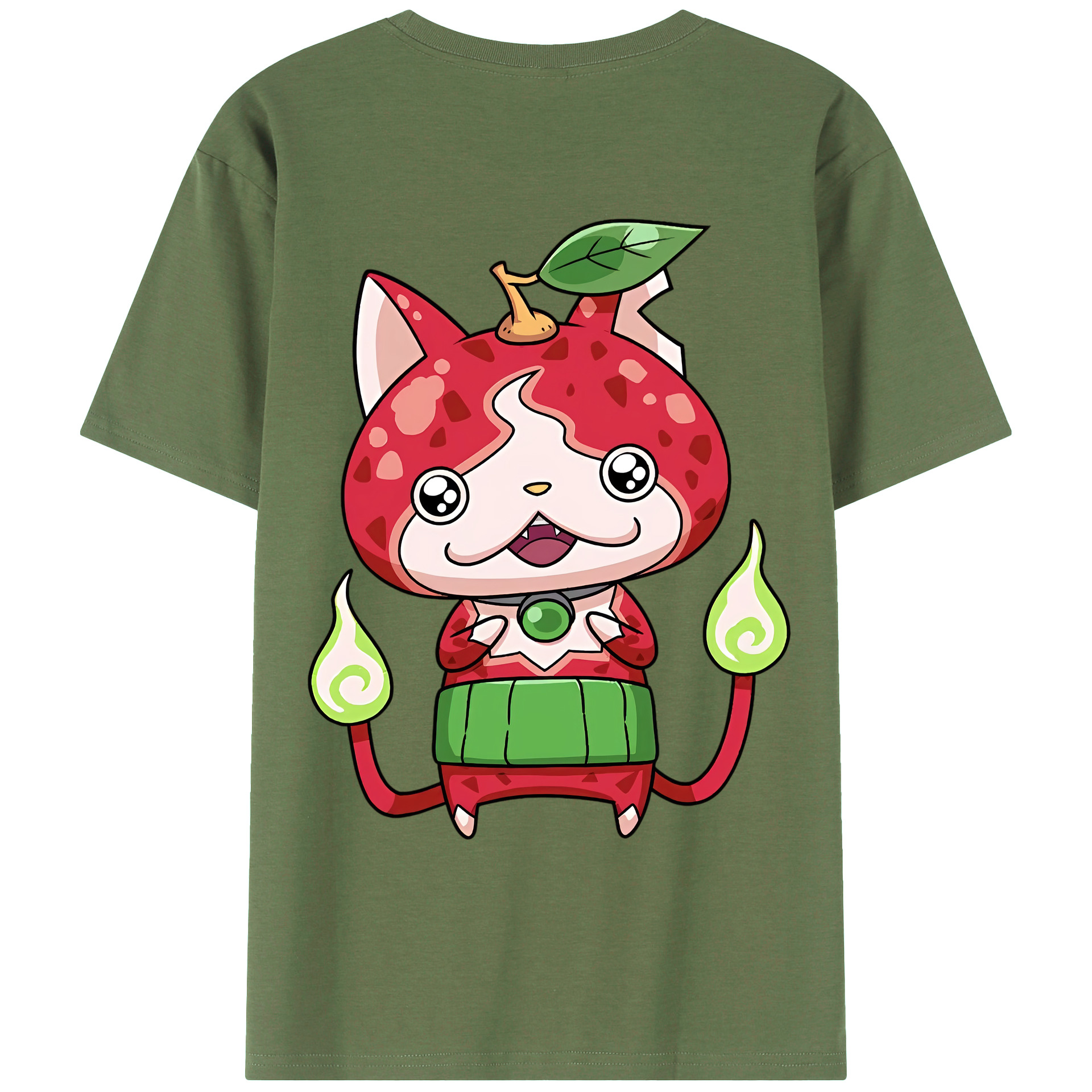 （画像用） 妖怪ウォッチ Yo-kai Watch 綿100％ メンズ半袖Tシャツ（バックプリント） 通気性
